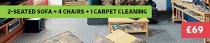 sofa + chairs + carpet cleaning deal